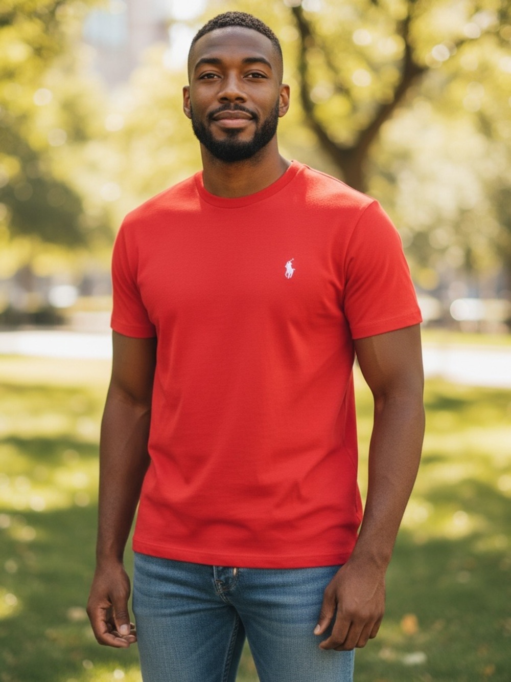 Polo Ralph Lauren Men’s XL Red Custom Fit White Pony Logo T-Shirt